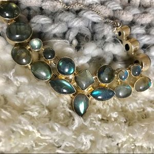 Silver necklace with beautiful blue stones